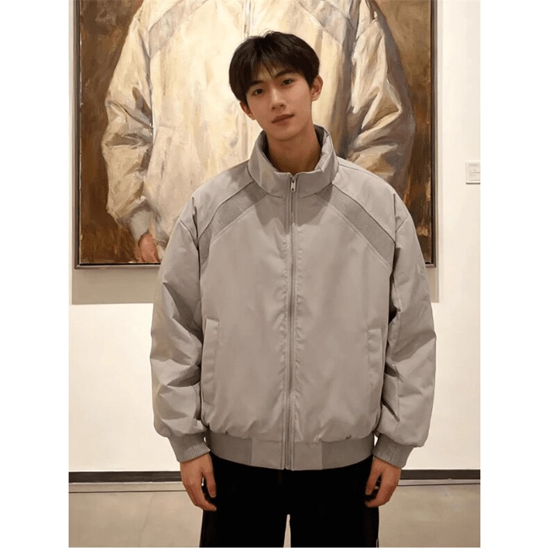 高品质春装新款老钱风美式高街解构立领棒球服飞行夹克潮休闲外套,男装夹克,电商A443