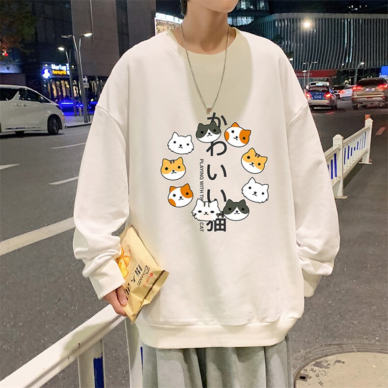 S6215-P28加绒款-P33秋季圆领卫衣男大码韩版宽松长袖外套,男装卫衣,电商A040