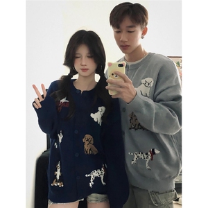 高级感针织衫外套潮情侣装秋冬2025新款超火韩版宽松毛衣男女小众图片