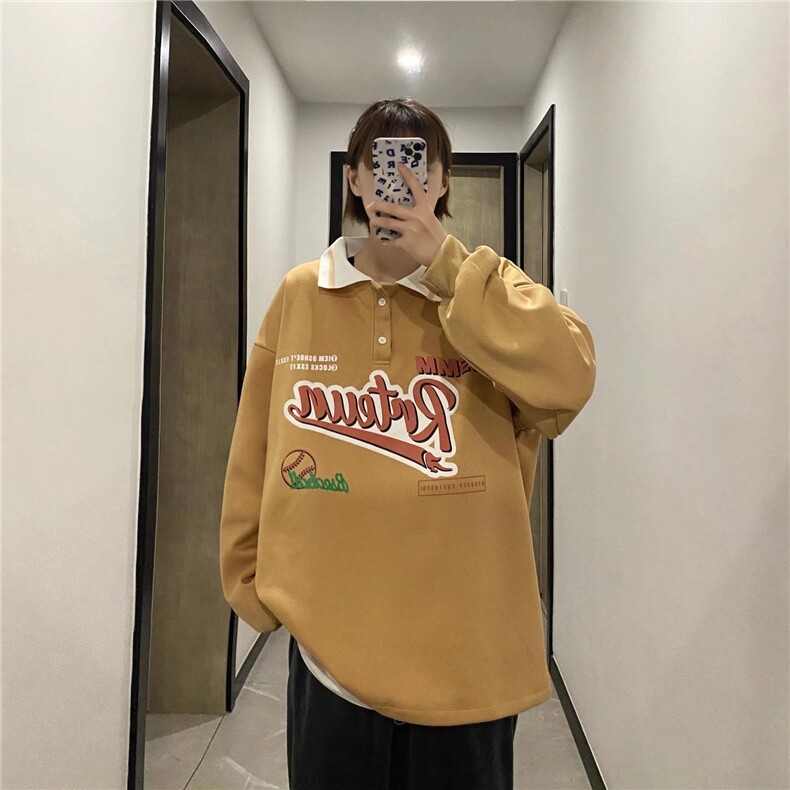 情侣装polo翻领卫衣港风潮牌套头加绒Y27P35图片