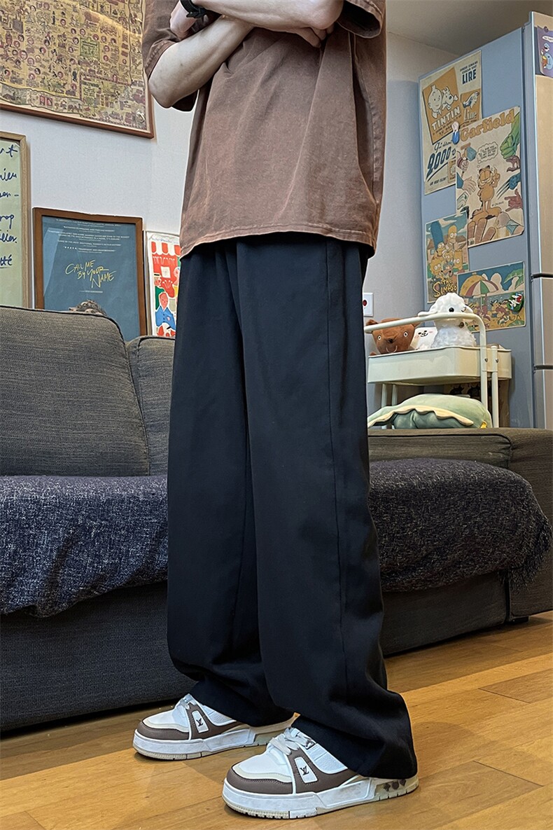 8XL-M特大码高级垂坠感休闲裤男薄款冰丝裤宽松直筒拖地裤K964P48,男装休闲裤,电商D206-1