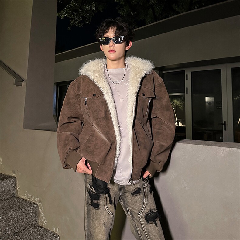 405A美式高街大毛领短款棉衣座山雕棉服MY25805-特批120控198,男装棉衣,星座405A