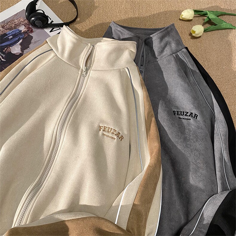 CC3020-TP95控价128-麂皮绒刺绣夹克2023春季新款学生休闲外套ins,男装夹克,电商A102-1