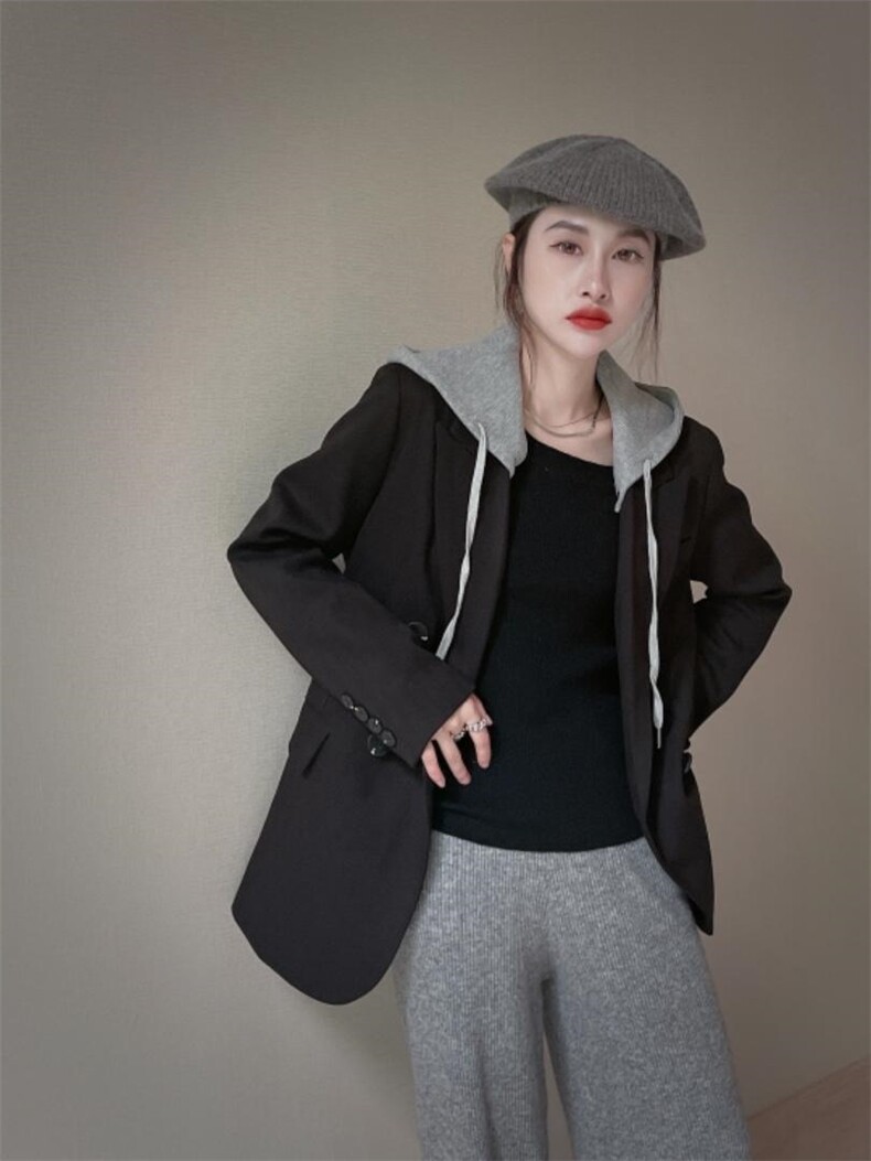 戴帽西装，女装西装，麦缇诺