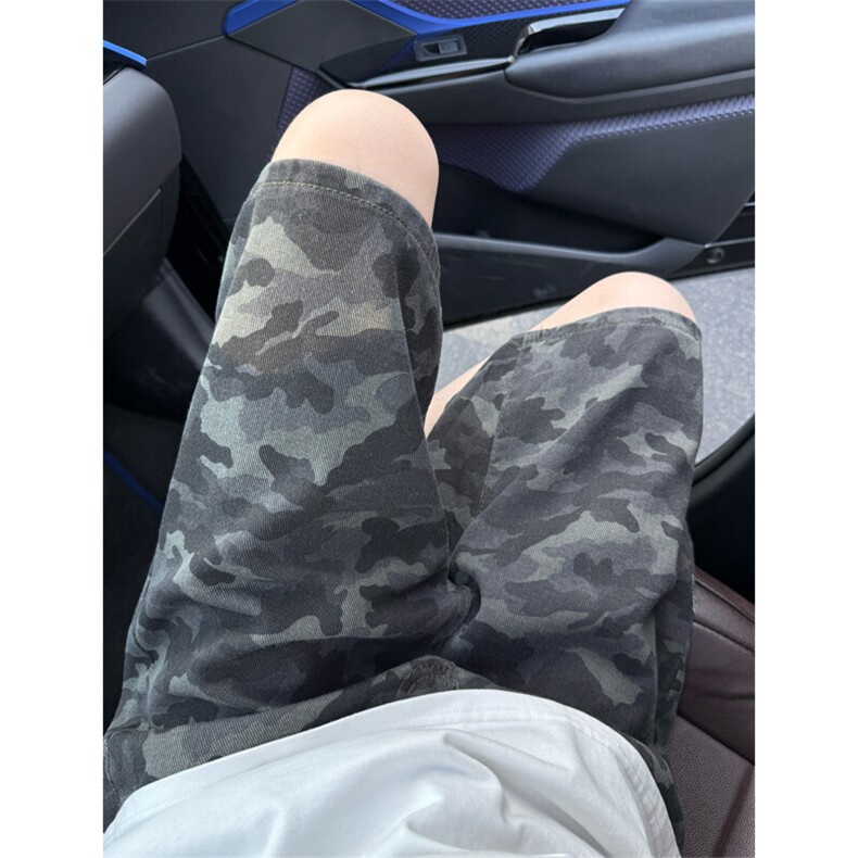 现货夏季迷彩工装宽松阔腿直筒五分休闲短裤男K5916-特P35控59,男装牛仔裤,星座205