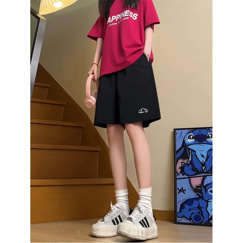 特批P22无差价2024夏季新款男士冰丝短裤刺绣速干百搭宽松五分裤，男装牛仔裤，星座1013-6