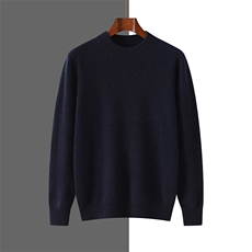 时尚男士套头衫秋季新款半高领针织毛衣保暖舒适百搭款，男装羊绒套衫，隆格羊绒