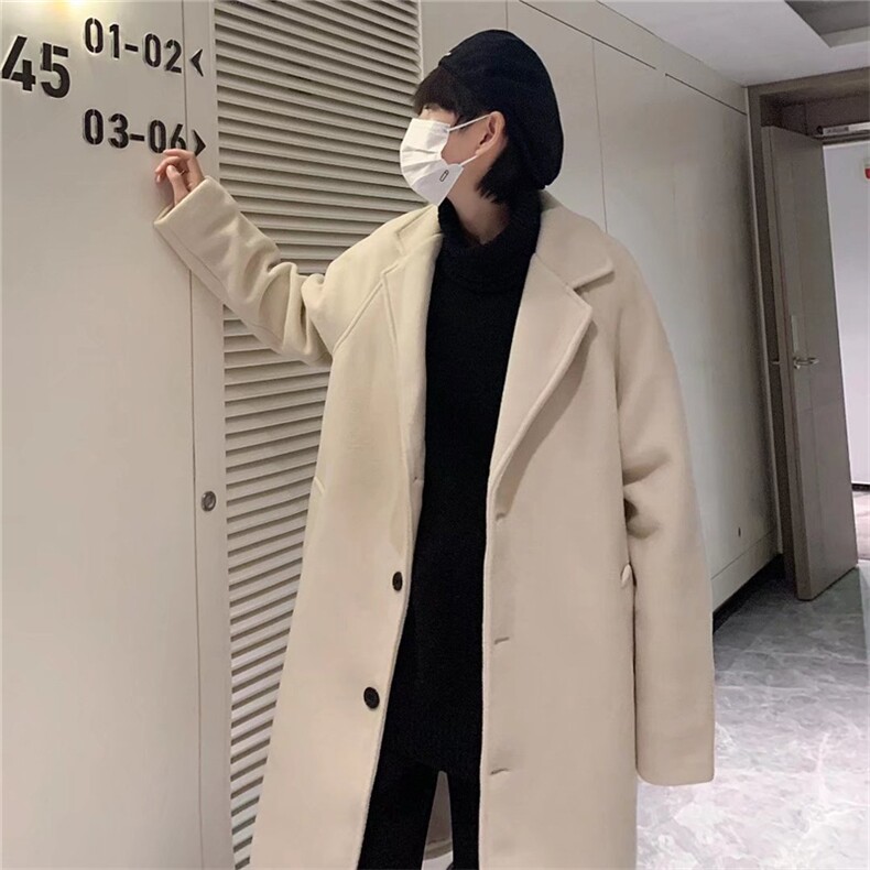 毛呢大衣男中长款宽松过膝风衣加厚英伦风呢子外套W2249-P62,男装风衣,星座512-4