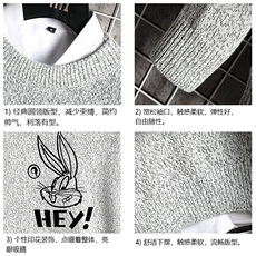 M19179-P45加绒款-P65加厚加绒毛衣男大码毛线衣男针织衫网格，男装针织衫/毛衣，电商A040A