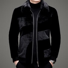 21秋冬男款纯色翻领休闲金貂绒保暖夹克外套棉服SNNJDR11823-P440，男装夹克，电商B212（原钱塘6029）