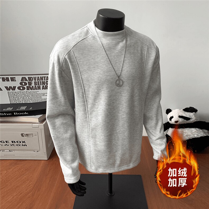 WY851-P35原版现货！加绒加厚打底衫男生卫衣宽松情侣保暖上衣,男装T恤,星座215-1