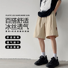 夏季休闲冰丝透气垂顺抗皱弹力轻型休闲短裤DK530特批22，男装休闲裤，星座718-1