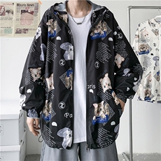 F3066/P45防晒衣男女外套韩版大码薄款夹克衫印花防晒服男，男装夹克，电商A141