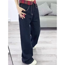 甜酷辣妹kitty刺绣牛仔裤女2025春夏季新款设计感显瘦直筒阔腿裤，男装牛仔裤，星座506A