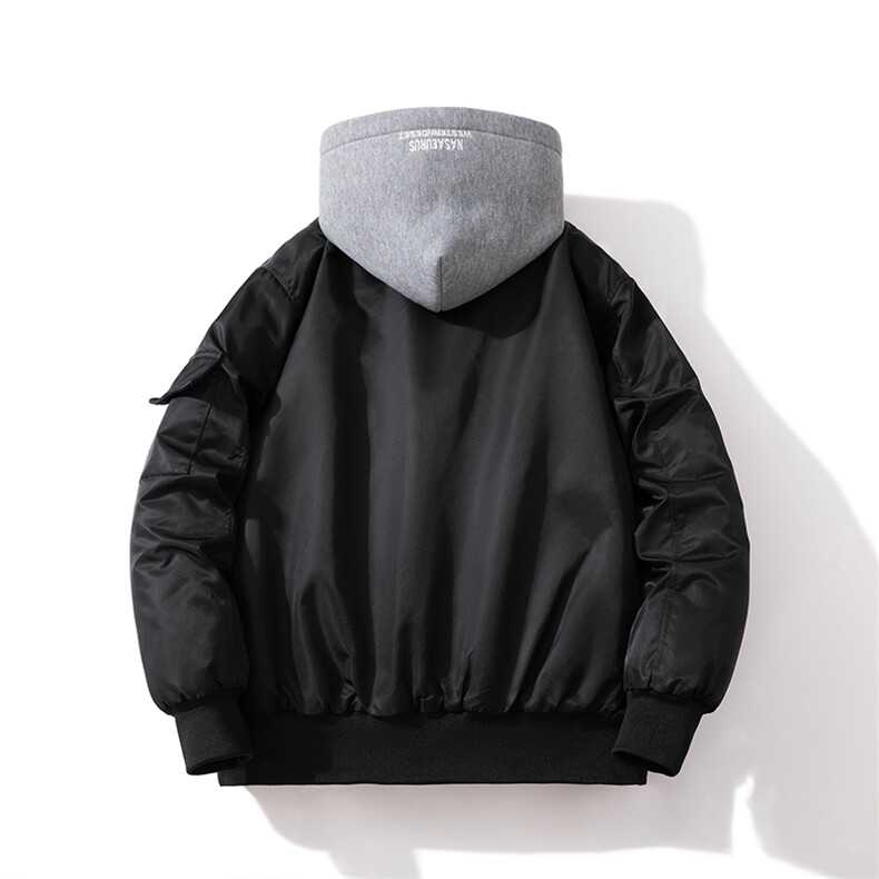 现货2色秋冬带帽情侣外套飞行服外套棉服夹克,男装棉衣,电商A105
