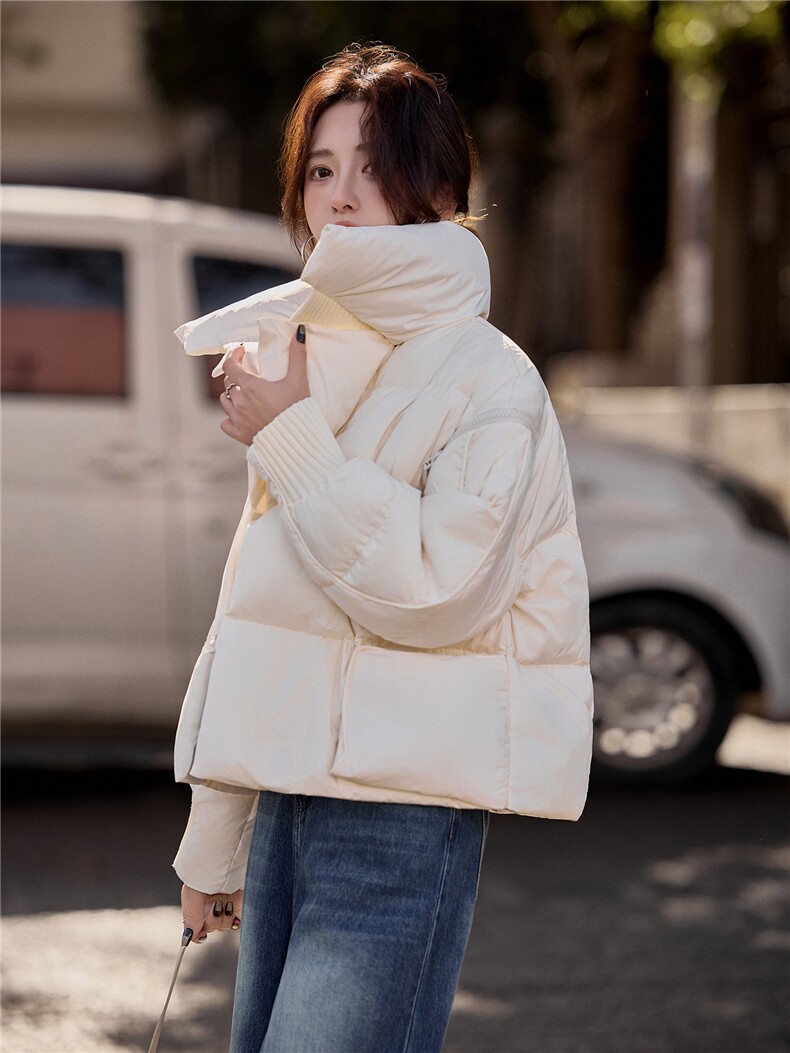 水衣源2319款短款大翻领加厚时尚羽绒服冬季保暖外套女,女装羽绒服,水衣源