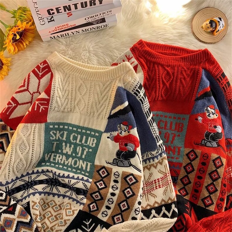 春秋圣诞节毛衣男ins美式潮牌日系百搭潮流情侣学生线衣W3945-P52,男装针织衫/毛衣,星座412