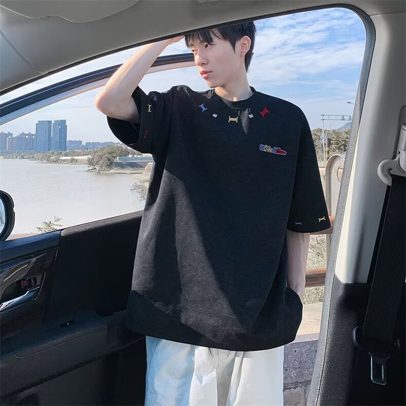 新款短袖t恤男夏季韩版潮流简约半袖上衣休闲潮牌体恤衫GA214P44,男装T恤,星座1013-5