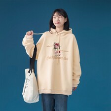 中性风C316WY699P68秋冬情侣装男女款刺绣加绒加厚卫衣连帽套头，男装卫衣，电商C316