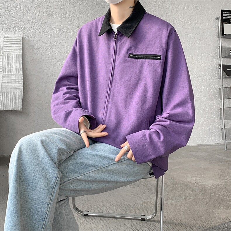 8XL-M水洗做旧帆布短款夹克男款vintage美式复古工装外套JK003P98,男装夹克,电商B312