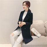 中长款长袖2020年冬季甜美羊毛毛呢外套西装领直筒，女装毛呢外套，笃写