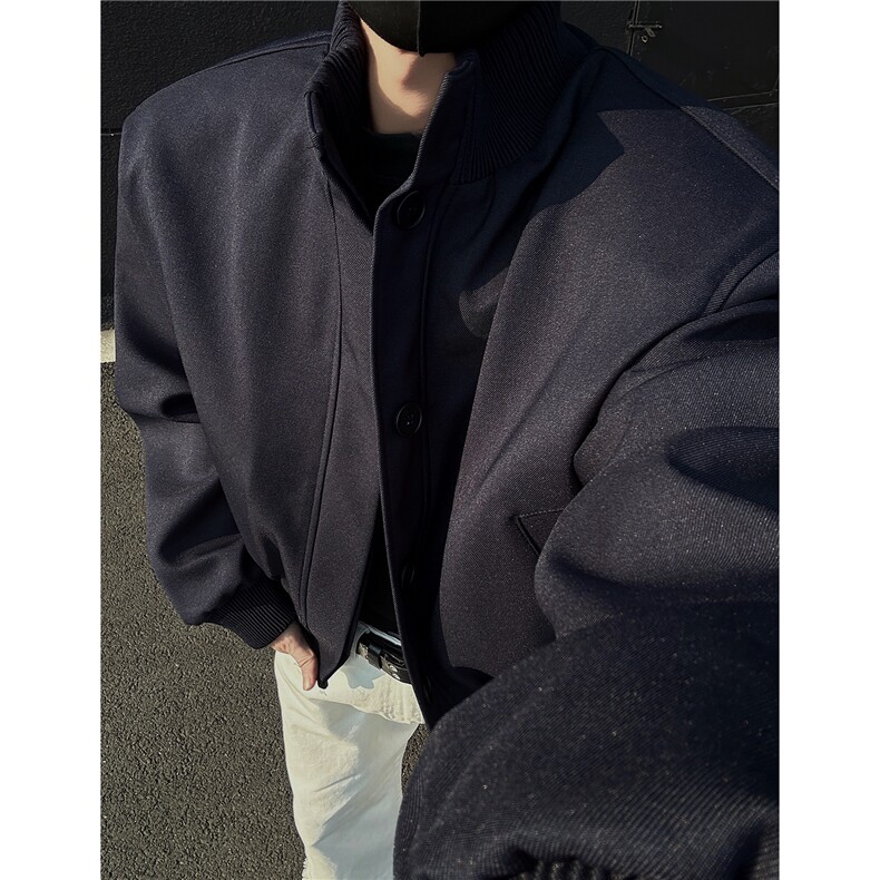 主推美式高街立领棒球服飞行垫肩夹克短款外套男D401特P75,男装夹克,电商A335-1（原A458）