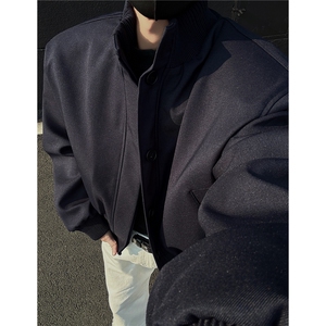 主推 美式高街立领棒球服飞行垫肩夹克短款外套男 D401 特P75图片