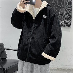 现货冬男女款羊羔毛加厚灯芯绒宽松中性情侣款棉衣外套DM72-P120图片