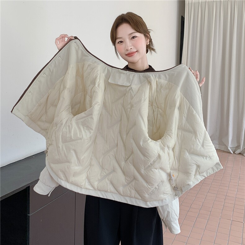 现货90白鸭绒圆领短款羽绒服女2025冬新款宽松时尚百搭保暖外套,女装羽绒服,琦鑫阁（原依鑫阁）