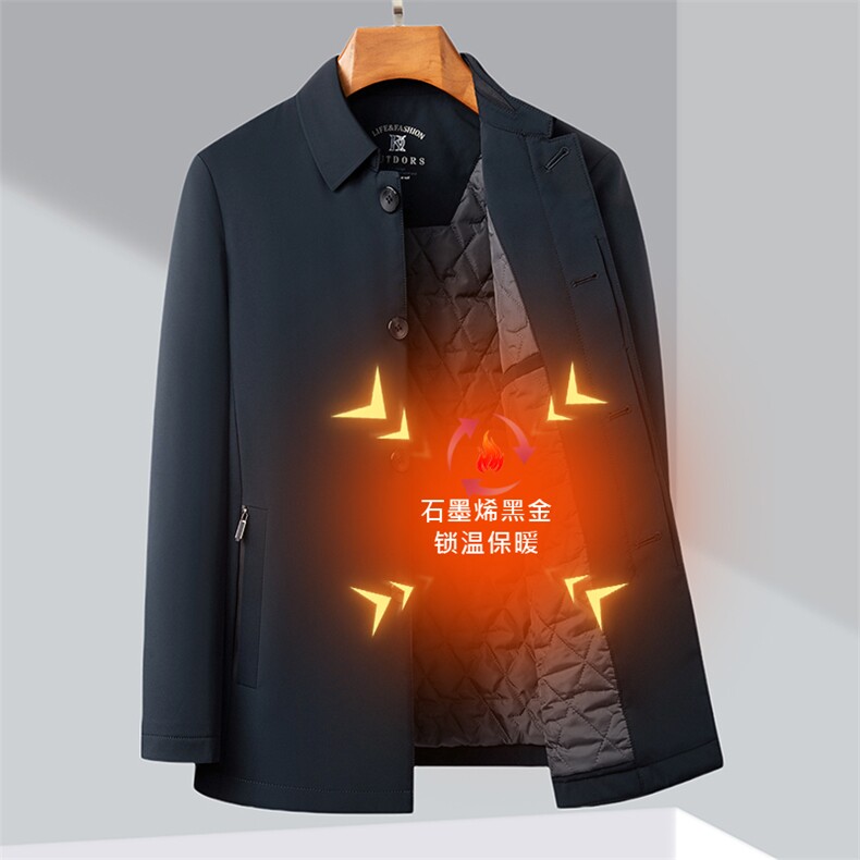 冬季加厚羽绒棉服男士外套2026新款中年爸爸牛奶丝面男装行政夹克，男装夹克，电商B212（原钱塘6029）
