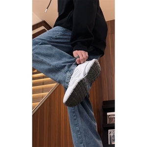 星座910-基础净版水洗直筒抽绳牛仔裤可二开8801-P30图片