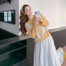 新款大货已出针织上衣三件套半裙套装609-p185-k289，女装套装/套裙，2C062