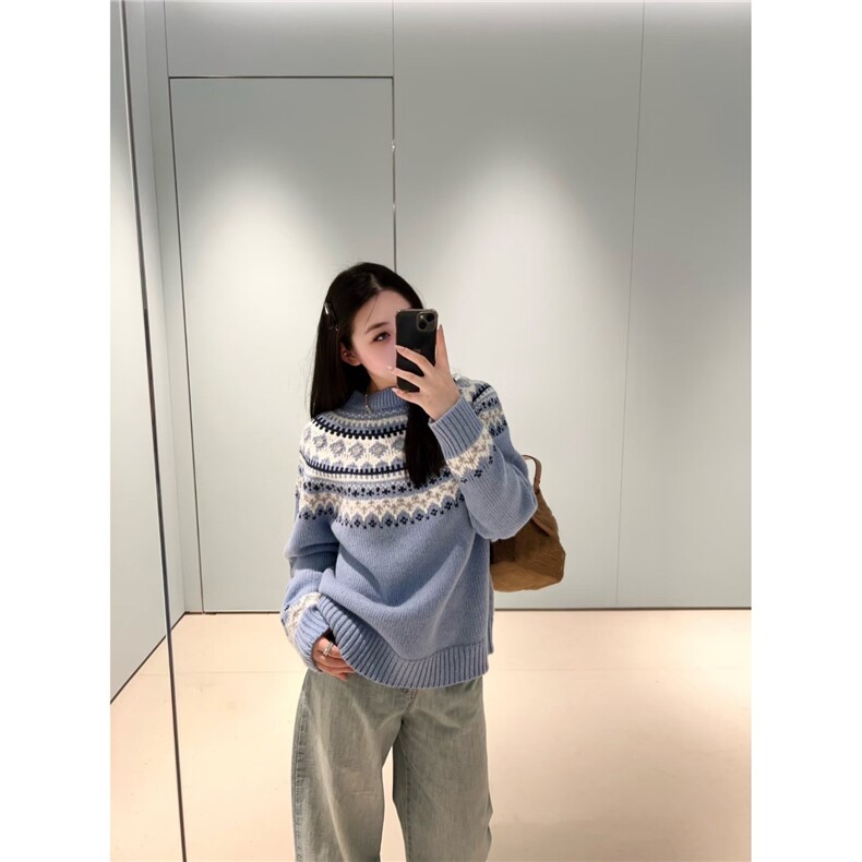 现货明星演唱会费尔岛毛衣男秋冬长袖针织衫上衣MZ1008-P53,男装针织衫/毛衣,星座412-3