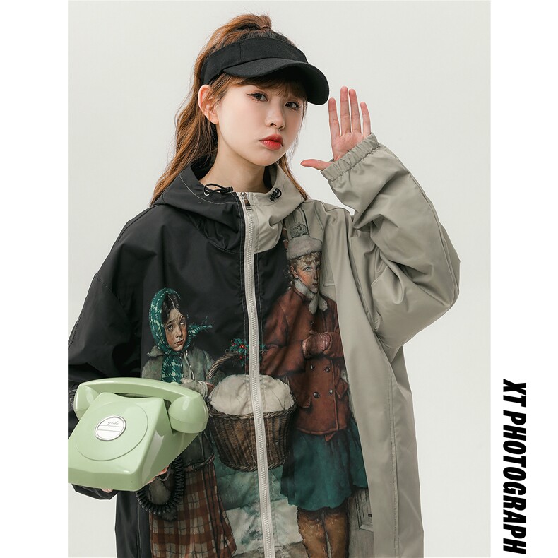 中性风数码印花冲锋衣男大码外套女UPF50防晒衣女7816P75控108，女装防晒衣，星座226-1