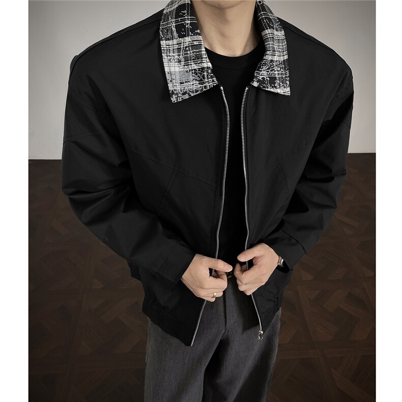 特P60控108100聚酯纤维红地板拼接特色夹克外套男，男装夹克，电商B370