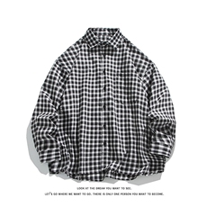 韩版时尚休闲红色格子小众设计感衬衫上衣衬衣C2247-特价P35，男装衬衫，电商A007
