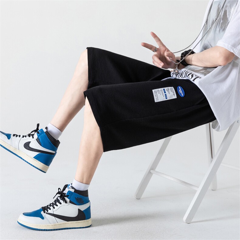 ！2023夏季新款男士华夫格短裤潮牌情侣五分裤DK666P25图片