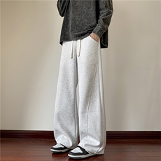 重磅弯刀卫裤男秋冬季加绒加厚宽松阔腿运动裤潮流直筒休闲拖地裤，男装休闲裤，电商A099