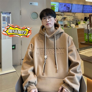 抖音品质港风重磅工艺加绒潮流立体钢印字母卫衣LMWY03JR-P60图片