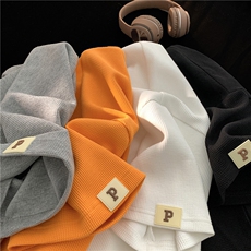 华夫格夏季新款短袖上衣学生小标宽松大码T恤JK23244-p28-控39，男装T恤，星座605(原A050)