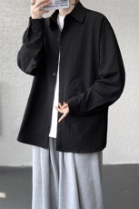 8XL-M泡泡纱盐缩肌理长袖衬衫男夏季冰丝外套防晒衬衣CS29007P40，男装衬衫，电商B312