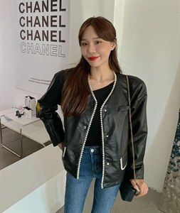 皮衣外套图片