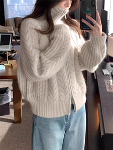 2025年秋季新款加厚针织女士拉链开衫时尚休闲通勤百搭,女装针织衫/毛衣,冀清阳荣