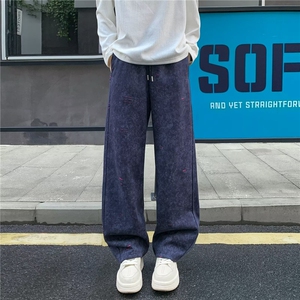 休闲裤男女韩版潮流拼色帅气百搭高街2025秋冬ins长裤K6728-P51图片