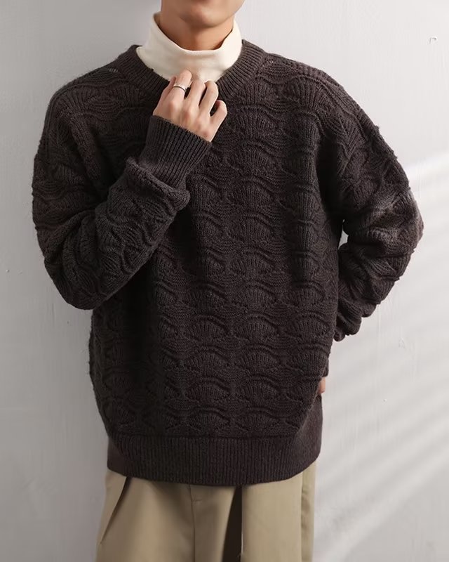 冬季套头男休闲长袖文艺针织衫毛衣圆领ins青春流行潮直筒型,男装针织衫/毛衣,星座716-3
