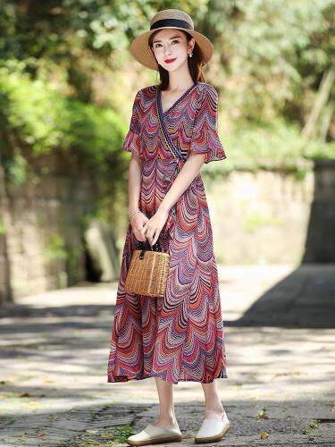 波西米亚风连衣裙，女装连衣裙，依启蒙