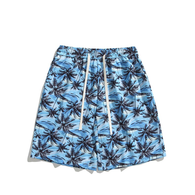 夏威夷度假风花短裤男夏季潮牌薄款速干五分中裤宽松大码沙滩裤子图片