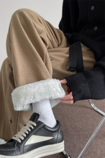 ZK7981-特批35加绒特P45复古高街痞帅休闲直筒运动保暖长裤，男装棉衣，电商A059