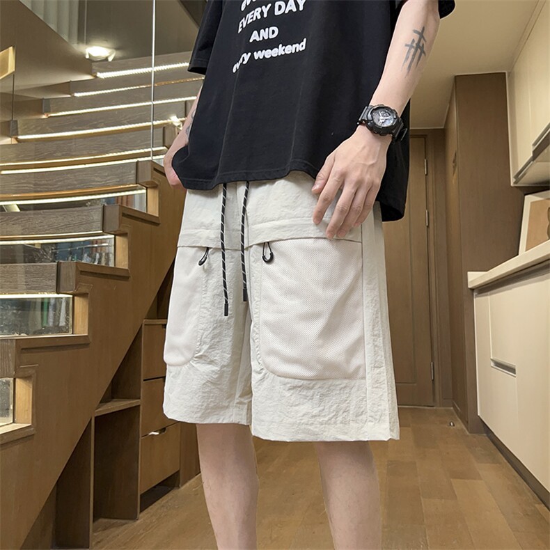 港风工装休闲裤高街五分裤宽松沙滩裤直通短裤DK209P32,男装休闲裤,星座1204-3