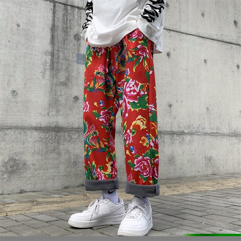 K203高质量男女大码花裤子可束脚休闲运动团队裤潮哈伦裤表演舞蹈,男装休闲裤,星座115A(原星座507）